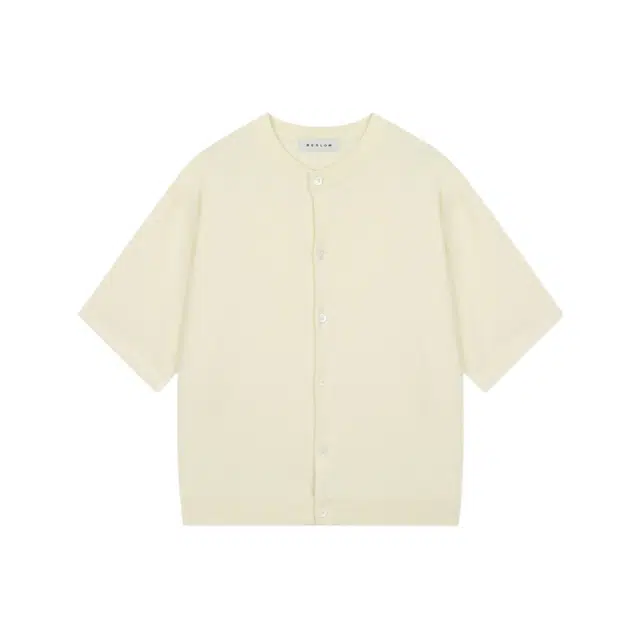 BESLOW FINE KNIT HALF SLEEVE CARDIGAN IVORY
