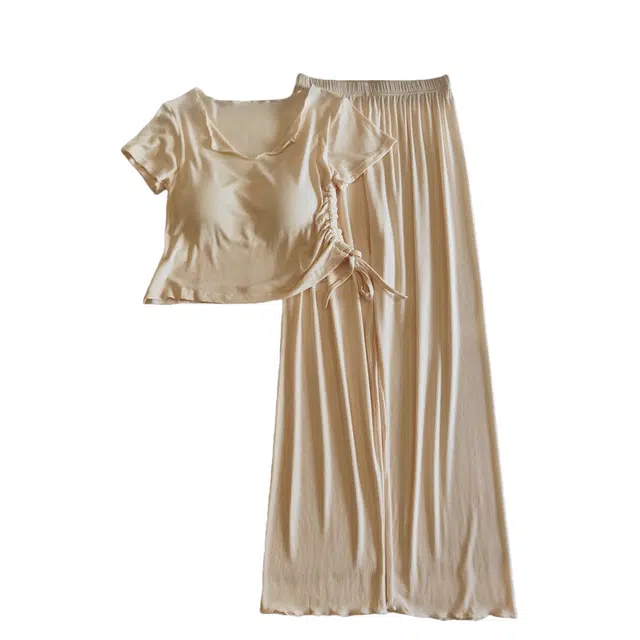 顶瓜瓜 带胸垫夏季女透气舒适休闲时尚宽松设家居服睡衣套装 女款