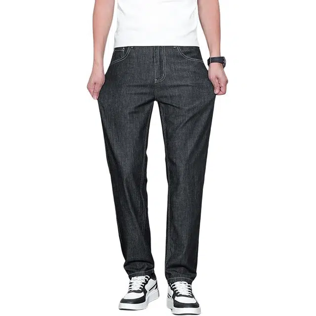 帝狼牛 美式高街潮牌日常通勤百搭款宽松直筒显瘦弹力商务休闲裤子牛仔裤 男女同款