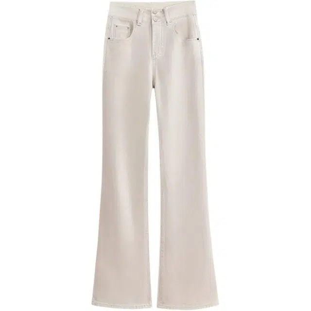 潞优野 微喇薄款高腰阔腿喇叭牛仔裤 女款