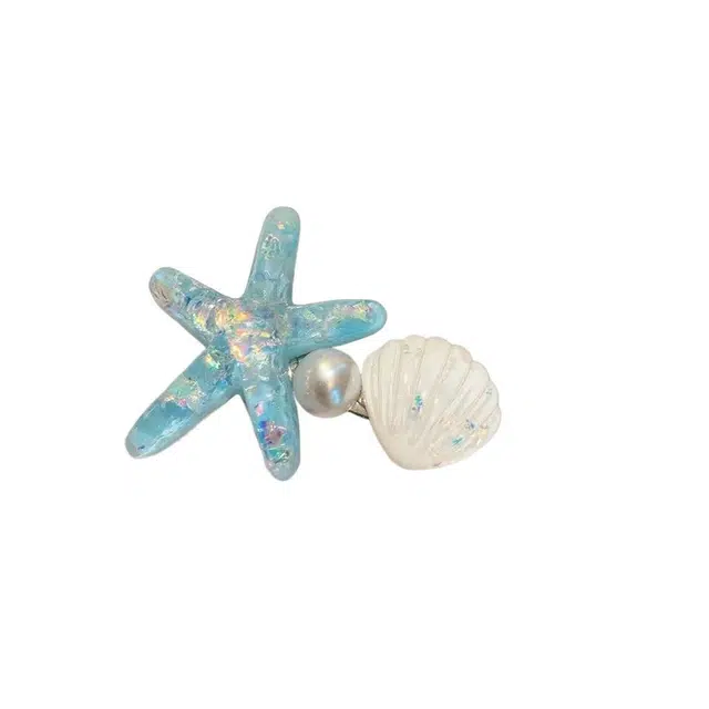 希铃 亮闪闪海星贝壳简约珠珠甜美 亚克力 发夹 女款