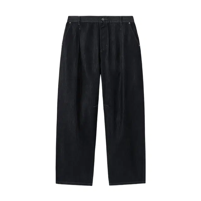 BESLOW ONE TUCK BANDING DENIM LIKE PANTS
