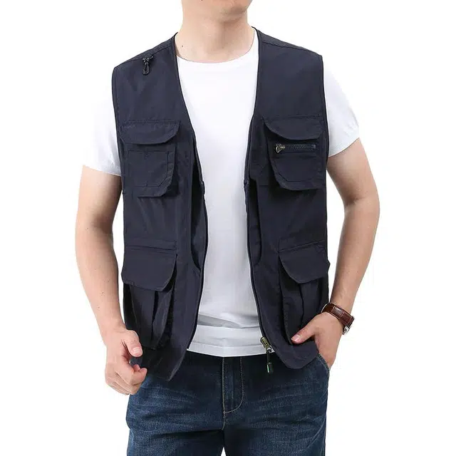 金盾 男纯色夏季休闲马甲 男款