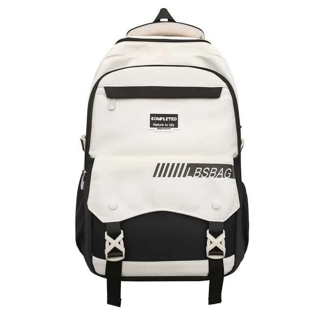 德力熊 时尚潮流初中生高中生休闲书包大容量轻便 尼龙 双肩包 男女同款情侣款 黑色/灰色/卡其色/紫色/绿色