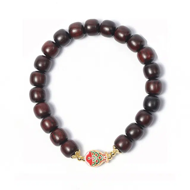 鶄鲤 新中式轻奢高级感小众设计如鱼得水招财纳福招财进宝平安喜乐#好运 紫檀属 手串 男女同款情侣款