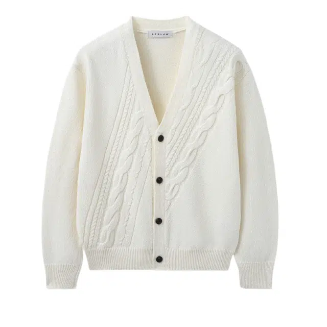 BESLOW DIAGONAL CABLE CARDIGAN