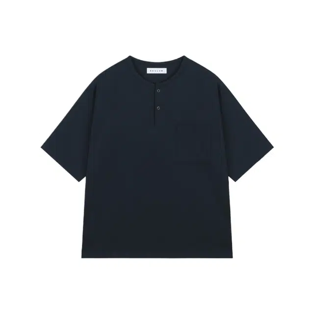 BESLOW LOOSE FIT HENLEY NECK T-SHIRT T