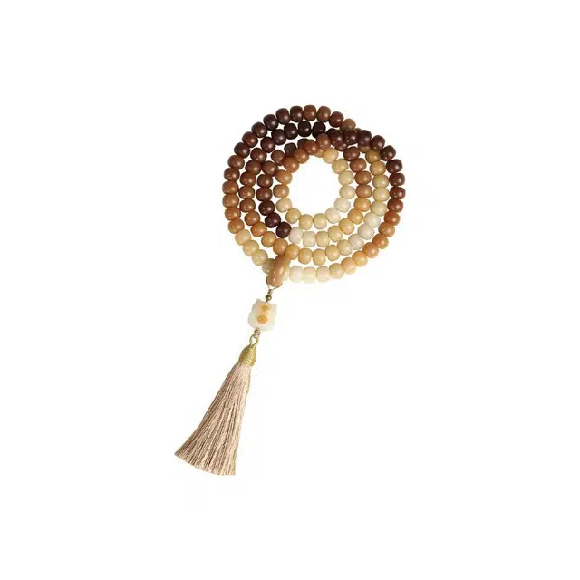 郁馨 叠戴小熊萌趣敦煌长河落日黄昏渐变盘玩佛珠 风化简约流苏#好运 菩提根 手串 男女同款情侣款