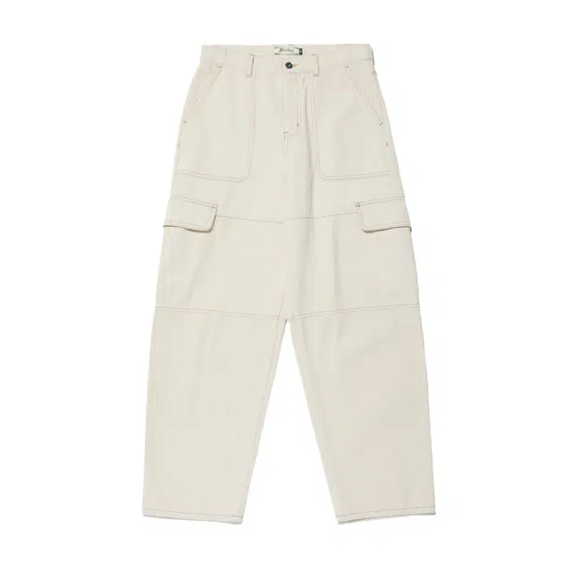 BESLOW LOOSE FIT NEP DENIM CARGO PANTS