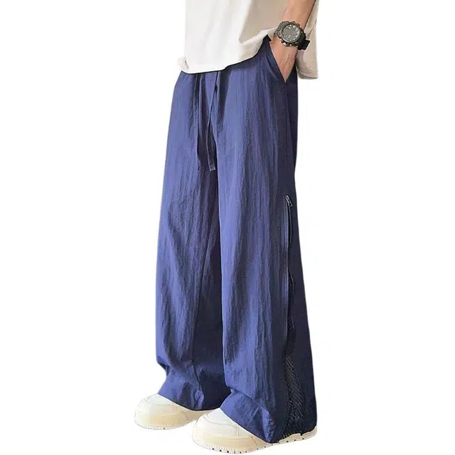 童先森 速干梭织阔裤子纯色长裤休闲裤 男款