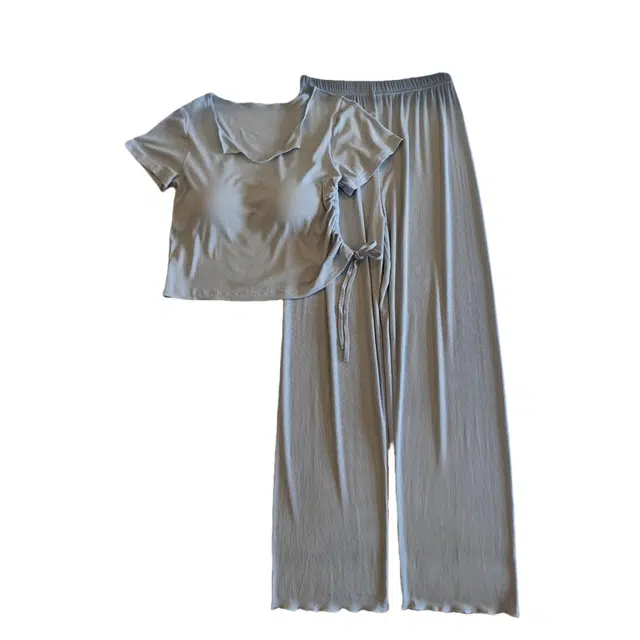 顶瓜瓜 带胸垫夏季女透气舒适休闲宽松设计家居服睡衣套装 女款