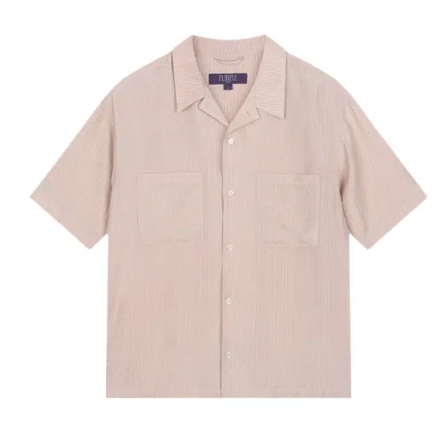 BESLOW CRINKLE TEXTURE HALF SHIRTS