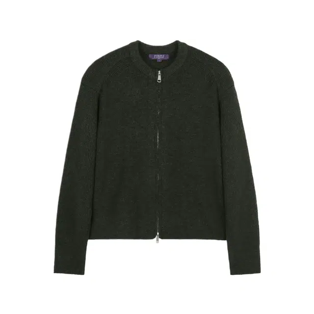 BESLOW CREW NECK SHORT ZIP-UP CARDIGAN