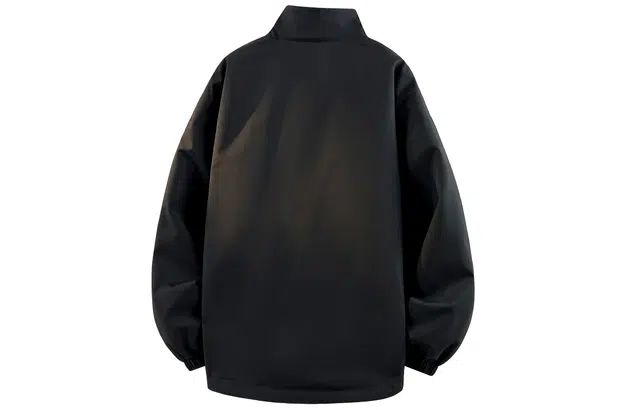 宜而爽 美式复古高街创意流体字母荆棘闪电图案印花基础款双面穿立领宽松防风防泼水简约休闲百搭学院风长袖飞行员夹克外套 男女同款