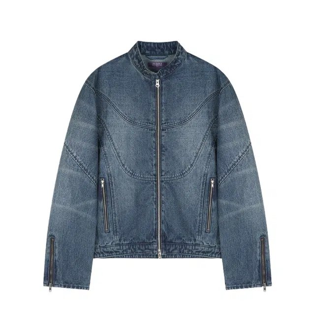 BESLOW WASHED DENIM JACKET MOTOCYCLE