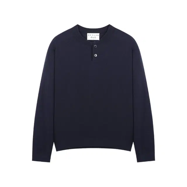 BESLOW WOOL BLENDED HENLEY NECK KNIT