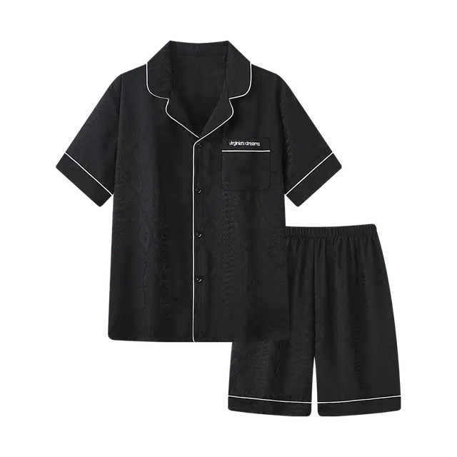 俏霓桐 时尚轻奢高级感简约休闲大方凉感舒适家居服可外穿睡衣套装 男款