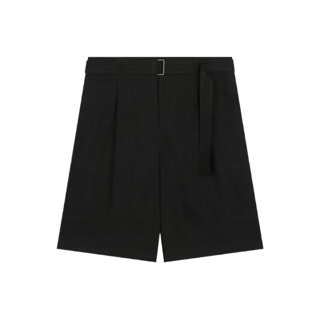BESLOW CRINKLE BELTED ONE TUCK SHORTS