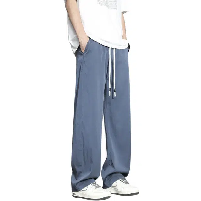 童先森 薄款夏季纯色松紧腰长裤休闲裤 男款