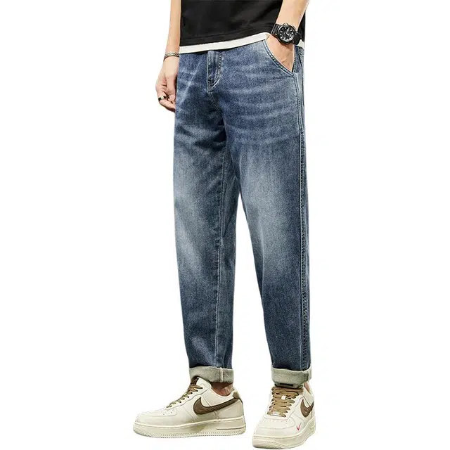 帝狼牛 时尚慵懒气质感简约经典通勤百搭北欧风直筒牛仔裤 男女同款