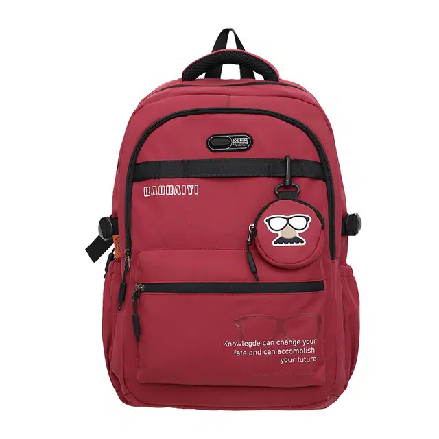 德力熊 初中高中学生书包大容量旅行休闲背包 尼龙 双肩包 男女同款情侣款 黑色/红色/卡其色/灰色/蓝色