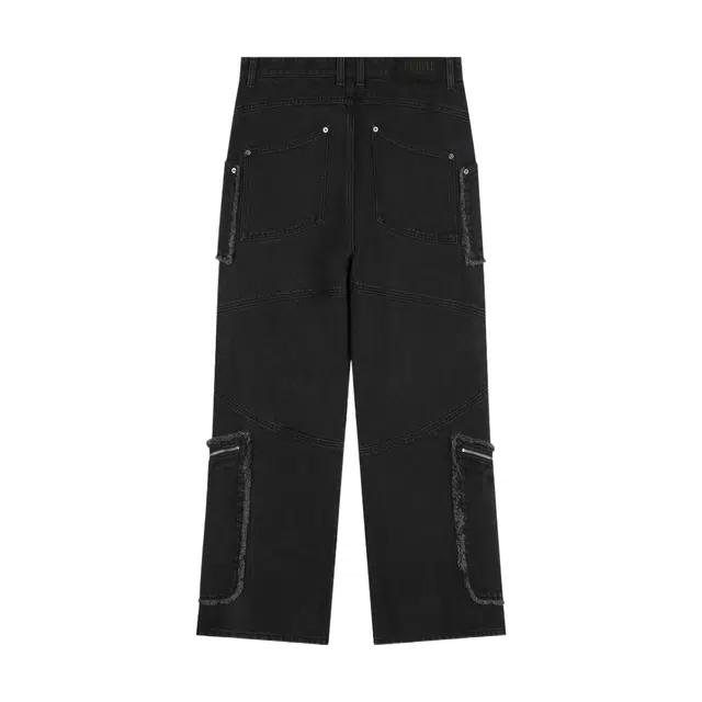 BESLOW CUT OUT CURVED POCKET JEANS
