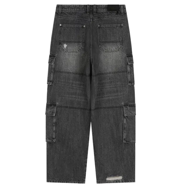 BESLOW FADED DENIM CARGO PANTS