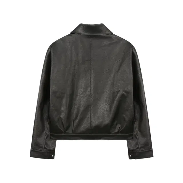 BESLOW VEGAN LEATHER MILITARY ZIP- UP JACKET