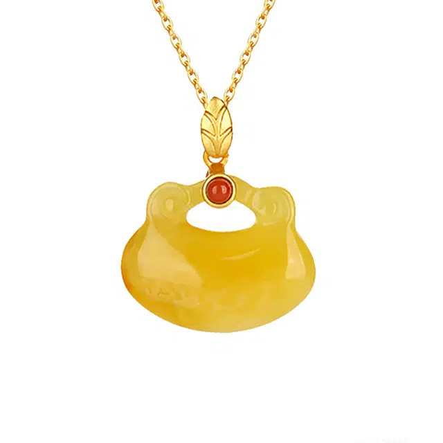 小银匠 如意锁链坠挂件古风汉服旗袍服饰 玉髓 玉石项链 女款