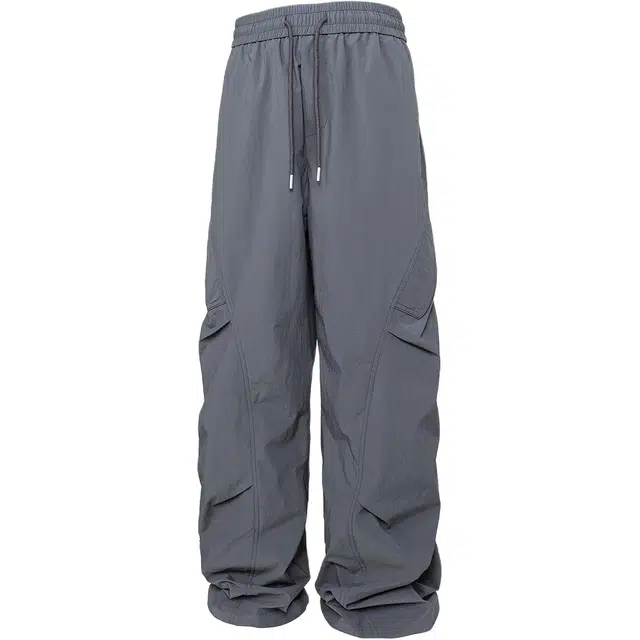 华夏儿女 夏季冰丝凉感薄款防水长裤美式复古高街机能风休闲运动裤宽松百搭阔腿速干直筒工装裤 男女同款