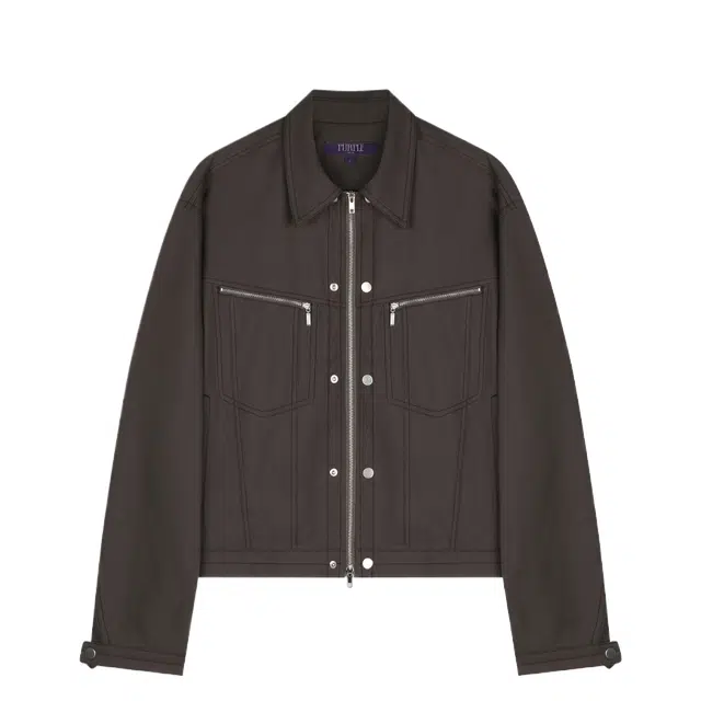 BESLOW SNAP ZIP-UP SHORT TRUCKER JACKET