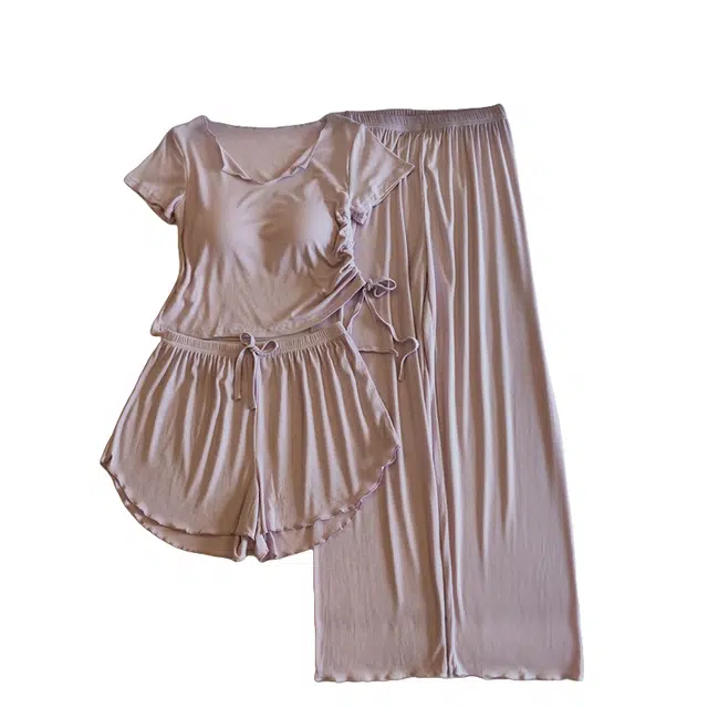 顶瓜瓜 夏季女舒适休闲宽松款式时尚家居服睡衣套装 女款