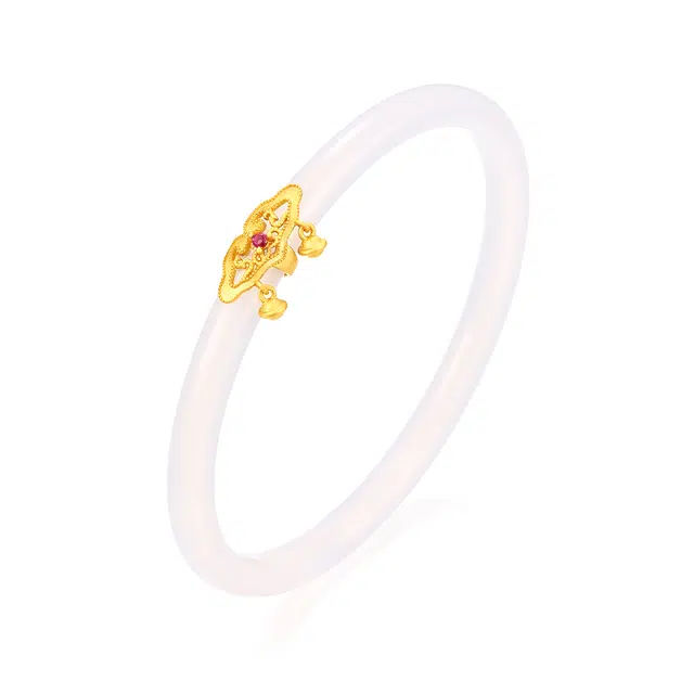 老庙 【吉祥如意 平安圆满】新中式轻奢宫廷如意叮当镯  时尚复古精致温润淡雅大气气质百搭#好运 玛瑙 手镯 女款