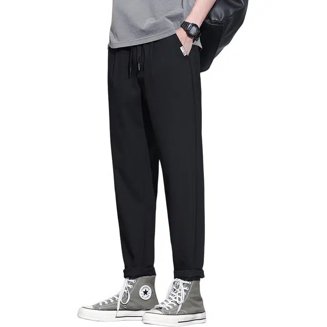 协协乐 西裤春秋季纯色垂感直筒宽松运动九分百搭潮流锥形萝卜裤潮牌高街长裤休闲裤 男款