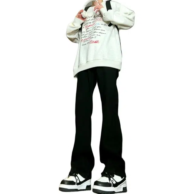 物质公式 重工弯刀裤美式高街水洗做旧潮流百搭纯色基础款显瘦轻柔舒适直筒垂感阔腿日常通勤复古透气宽松显高废土风微喇牛仔裤 男女同款