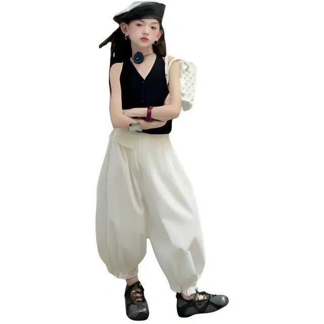 木木兔休闲运动套装 时髦洋气女童衣服夏装短袖大童潮牌时尚小学生女孩 女款