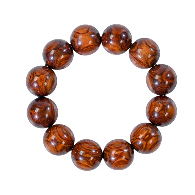 灵晔 新中式国风收藏级高品质复古文玩精品设计盘玩吉祥纳福万事顺遂平安#好运 檀木 手串 男女同款情侣款