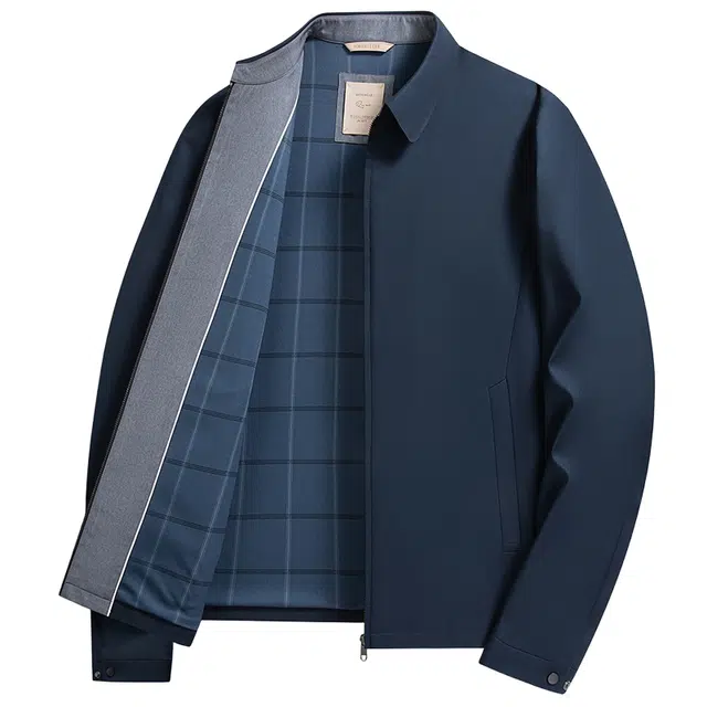 老爷车 行政商务休闲领导干部经典款通勤百搭翻领夹克外套 男款