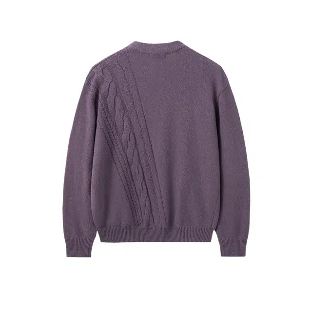 BESLOW DIAGONAL CABLE CARDIGAN LILAC