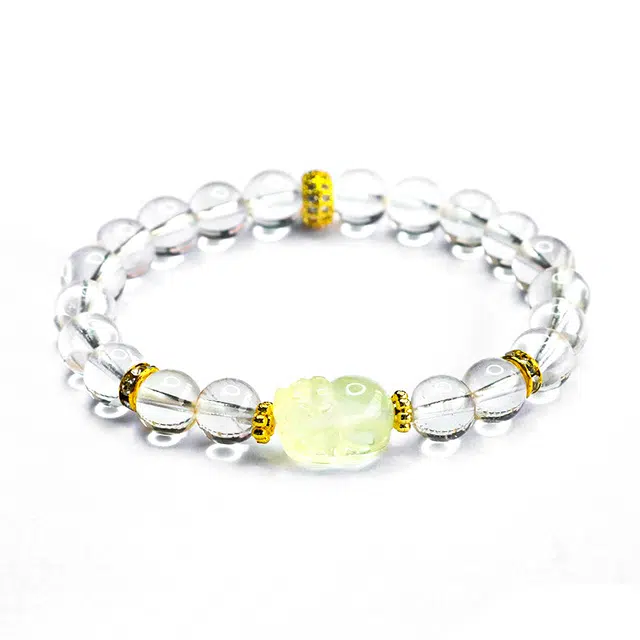 絮物 【平安喜乐】国风轻奢高级感气质温柔可爱甜美新中式简约主义小众时尚百搭出街#好运 白水晶 手串 男女同款情侣款