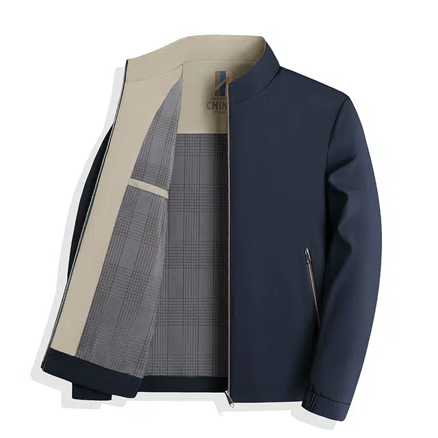 卡丹狄诺 简约立领商务休闲通勤百搭纯色长袖夹克外套 男款