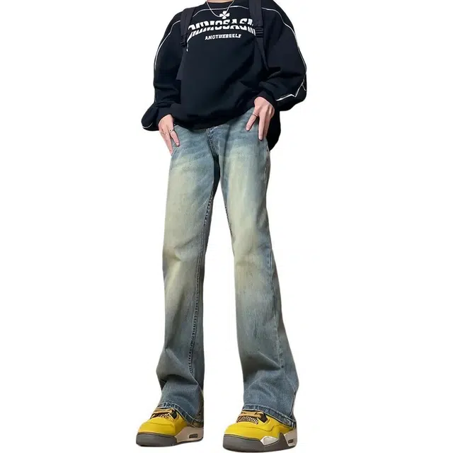 布客行 美式复古重工水洗做旧潮流百搭显高显瘦舒适通勤风裤子牛仔裤 男女同款