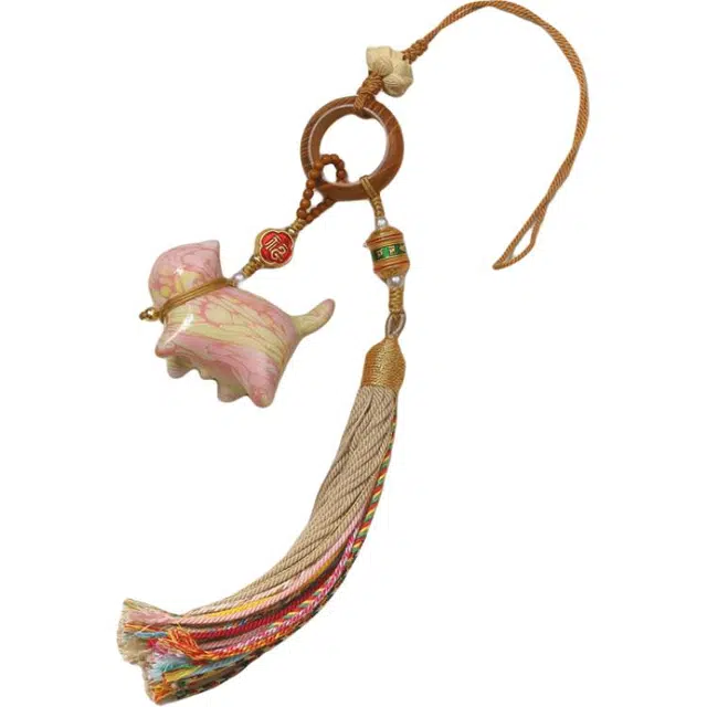 得笙陌 可爱漆猫多彩猫咪挂文玩手工编制清新创意包包链汽车坠件 大漆 挂件 男女同款情侣款