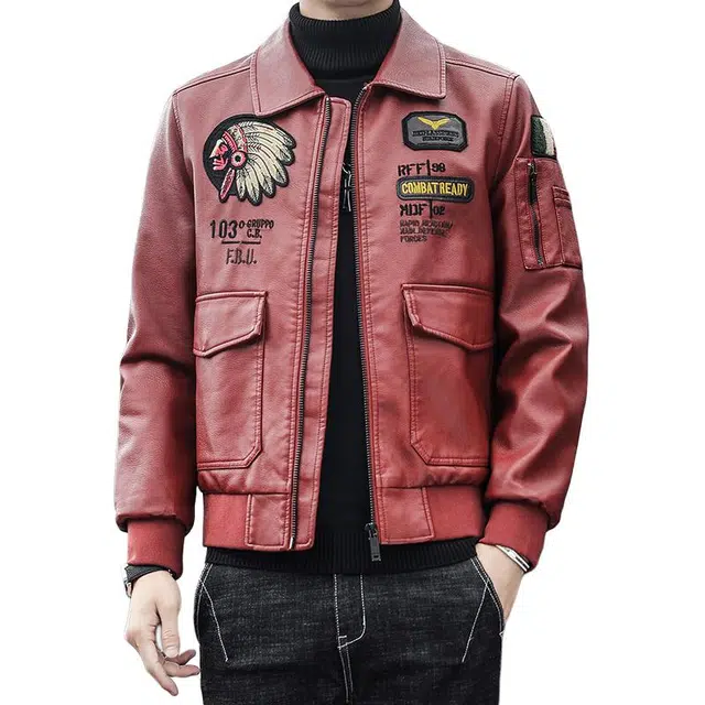 太子龍 外套克机车美式复古派克服巡航摩托车骑行服飞行员长袖皮衣 男款
