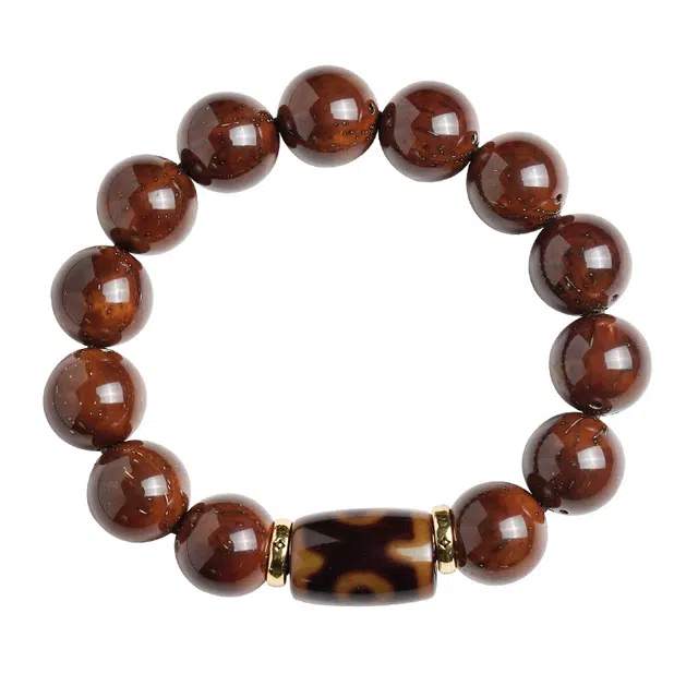 宣华意 收藏实心原籽天珠正圆光珠盘玩佛珠文玩单圈#好运 紫金鼠 手串 男女同款情侣款