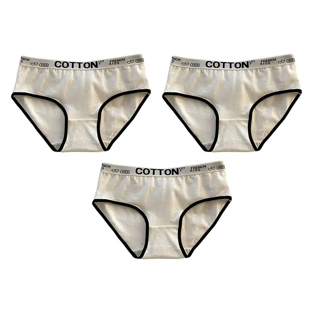 莫代尔 柔软舒适云感棉裆短裤透气吸汗排湿不勒臀三角裤百搭简约时尚字母腰边潮流内裤 女款