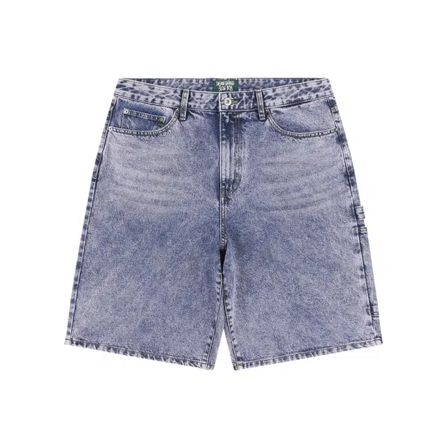 BESLOW COLOR WASHED CARPENTER DENIM SHORTS