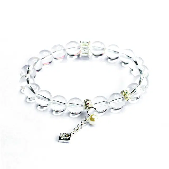 絮物 平安顺遂 气质百搭温柔可爱 国潮小众轻奢#好运 白水晶 手串 男女同款情侣款