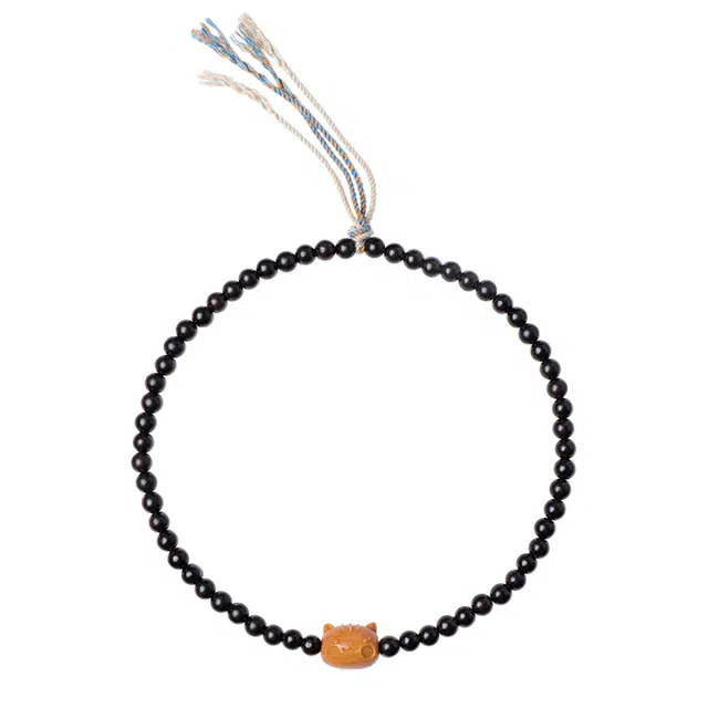 【软萌可爱】 月印百川 精致小巧猫咪设计文玩 盘玩古风转运念珠手把件 好事发生诸事顺遂平安喜乐前程似锦 黑檀 手串 男女同款情侣款