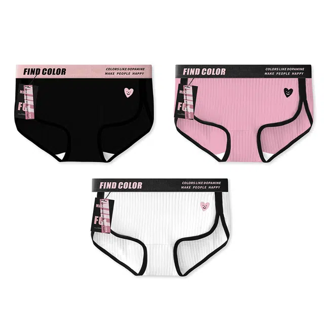 达芬奇密码 少女简约卡通印花中腰三角内裤 女款